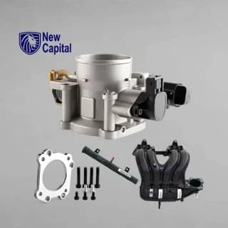 پک منیفولد XUM دریچه گاز نیسان یورو 4 زیمنس + ریل سوخت + پک فلنچ تبدیل _