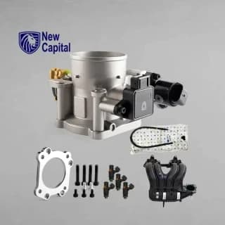 پک منیفولد XUM + دریچه گاز نیسان یورو 2 ساژم + پک فلنچ تبدیل + سیم گاز