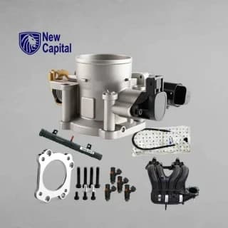 پک منیفولد XUM دریچه گاز نیسان یورو 4 زیمنس + ریل سوخت + پک فلنچ تبدیل  + سیم گاز
