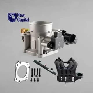 پک منیفولد XUM دریچه گاز نیسان یورو 2 ساژم+ ریل سوخت + پک فلنچ تبدیل _