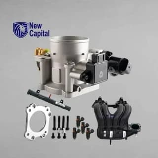پک منیفولد XUM دریچه گاز نیسان یورو 4 زیمنس + ریل سوخت + پک فلنچ تبدیل